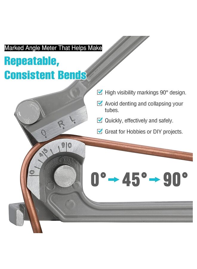 يُسلِّم أداة ثني الأنابيب، أداة ثني الأنابيب، 3 في 1، 1/4 بوصة، 5/16 بوصة، 3/8 بوصة، للأنابيب النحاسية والنحاسية والألومنيوم والفولاذية الرقيقة - Image 3